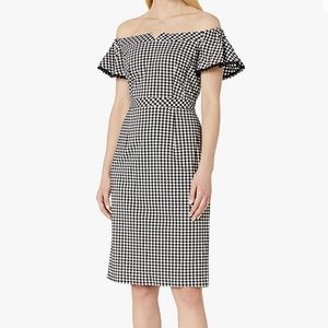 NWOT Nanette Lepore Gingham Off-the-Shoulder Dress